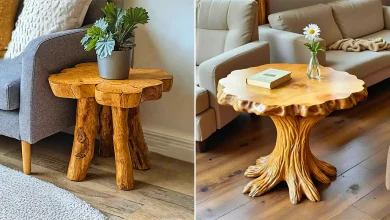 میز عسلی چوبی لاکچری