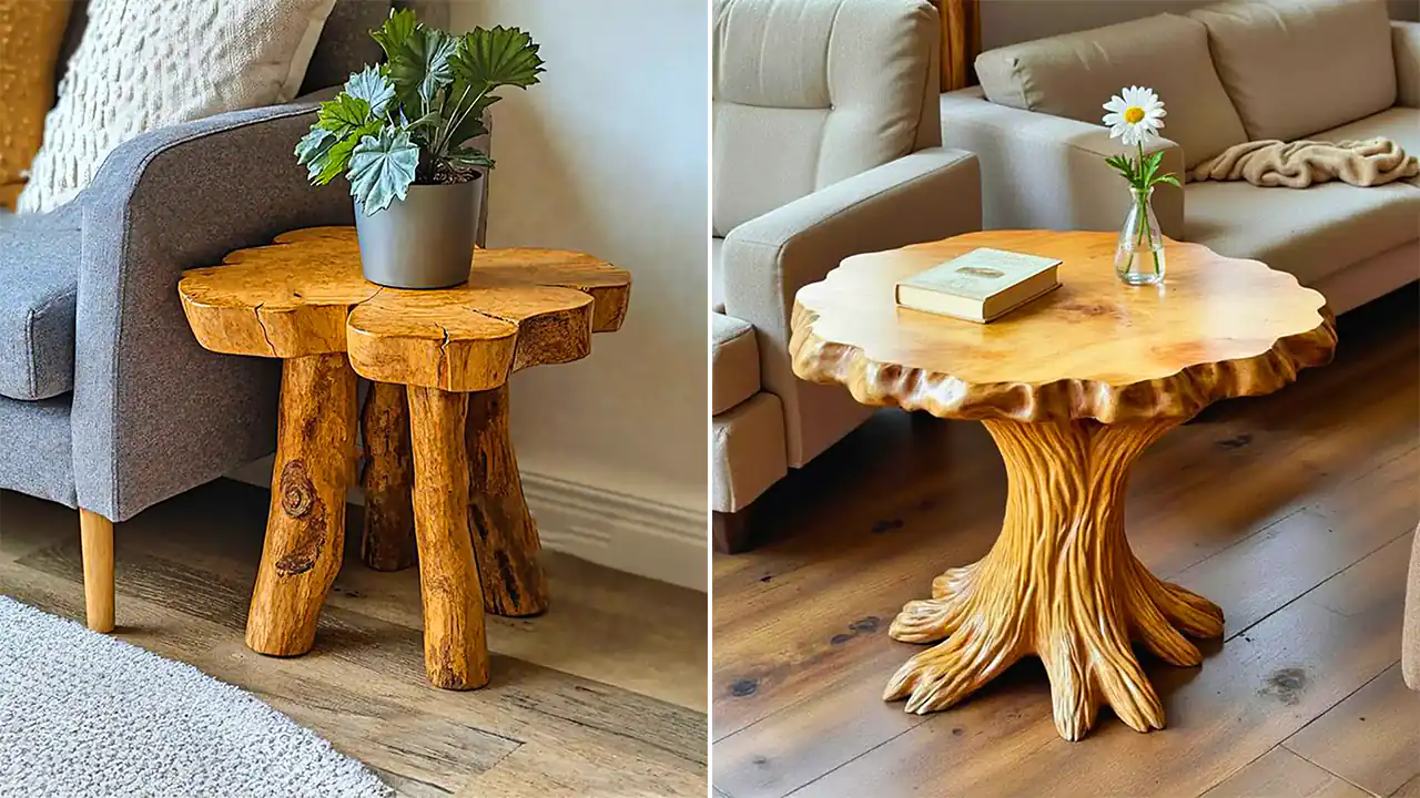 میز عسلی چوبی لاکچری