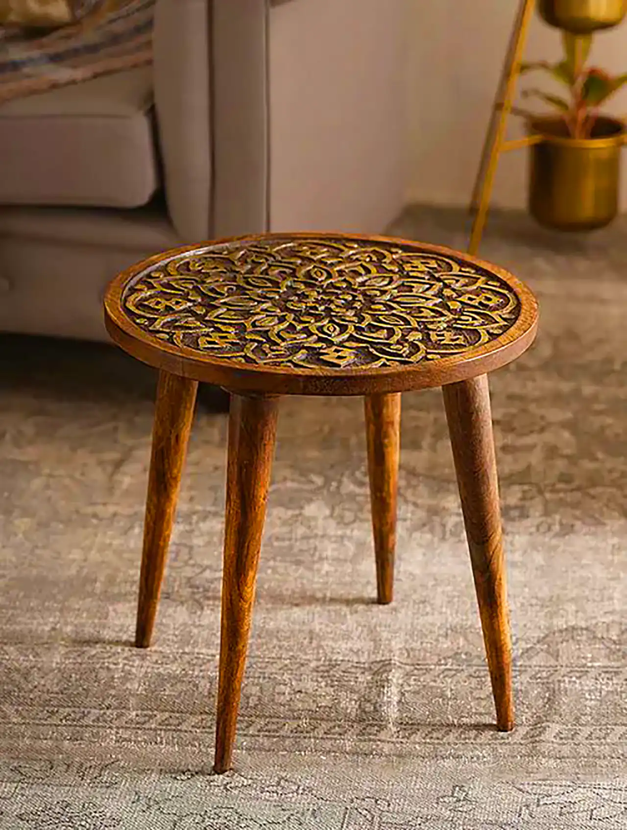 میز عسلی چوبی لاکچری