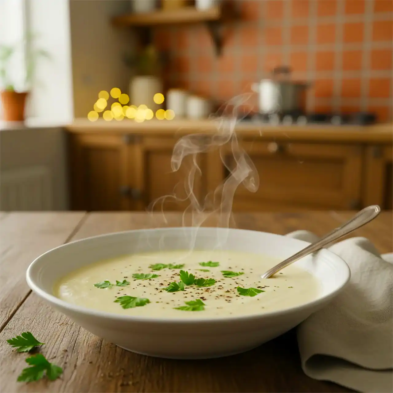 سوپ شیر گرم و مقوی برای شام سبک