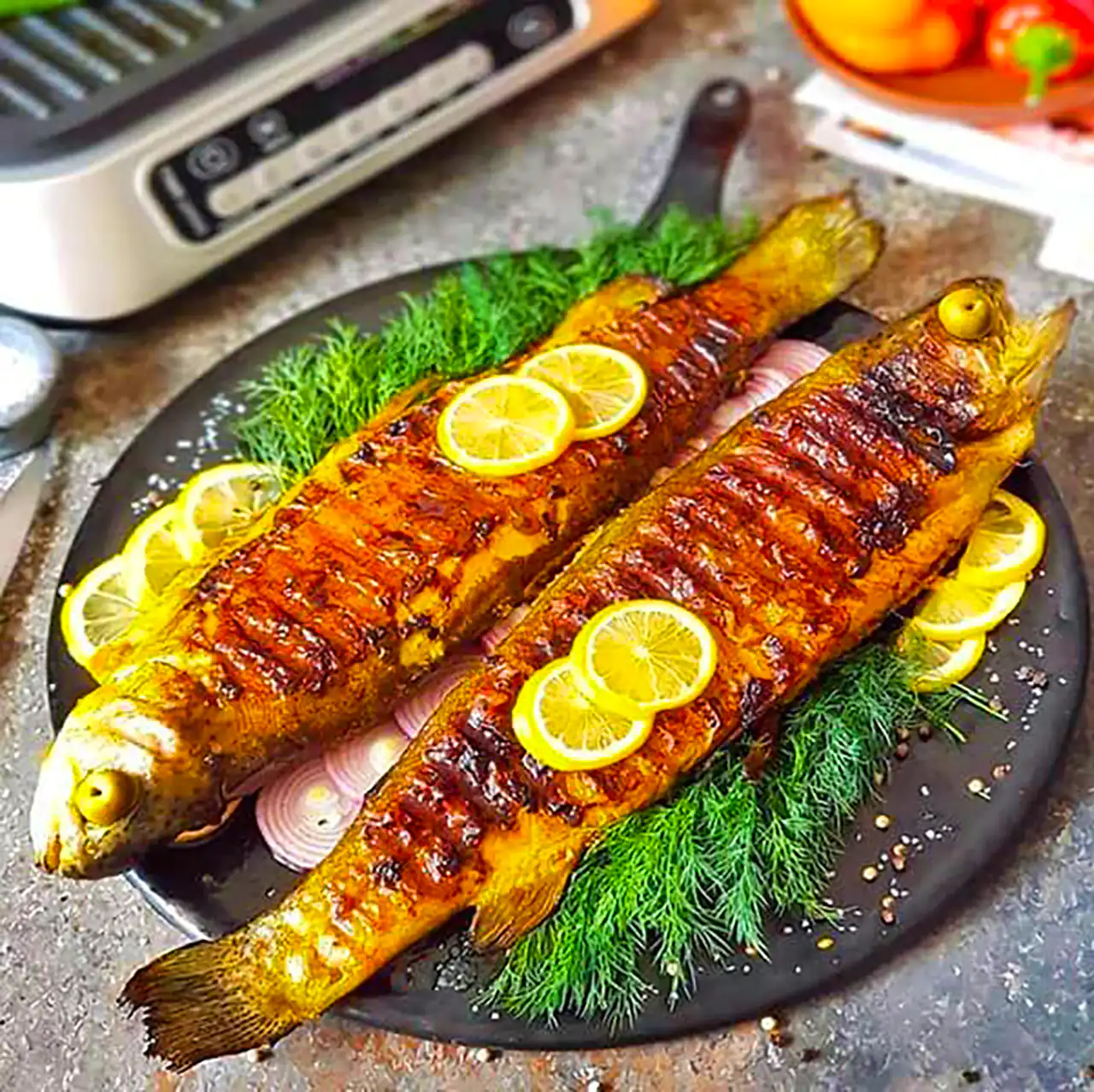 تزیین ماهی شکم پر