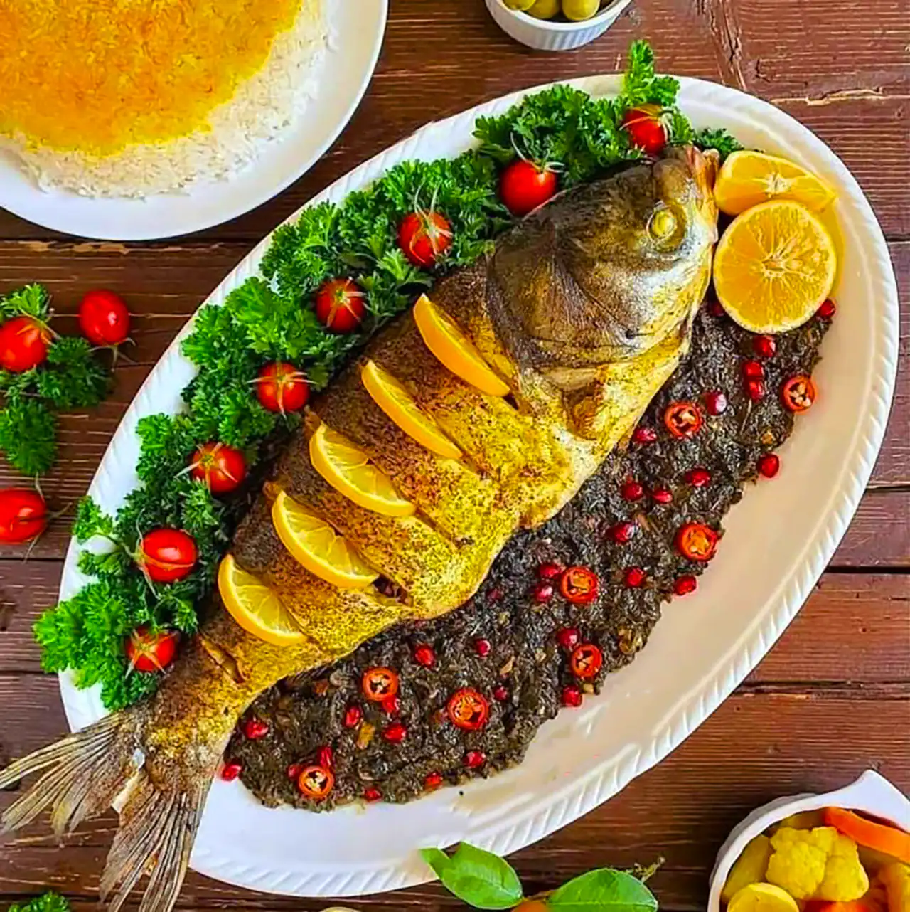 تزیین ماهی شکم پر