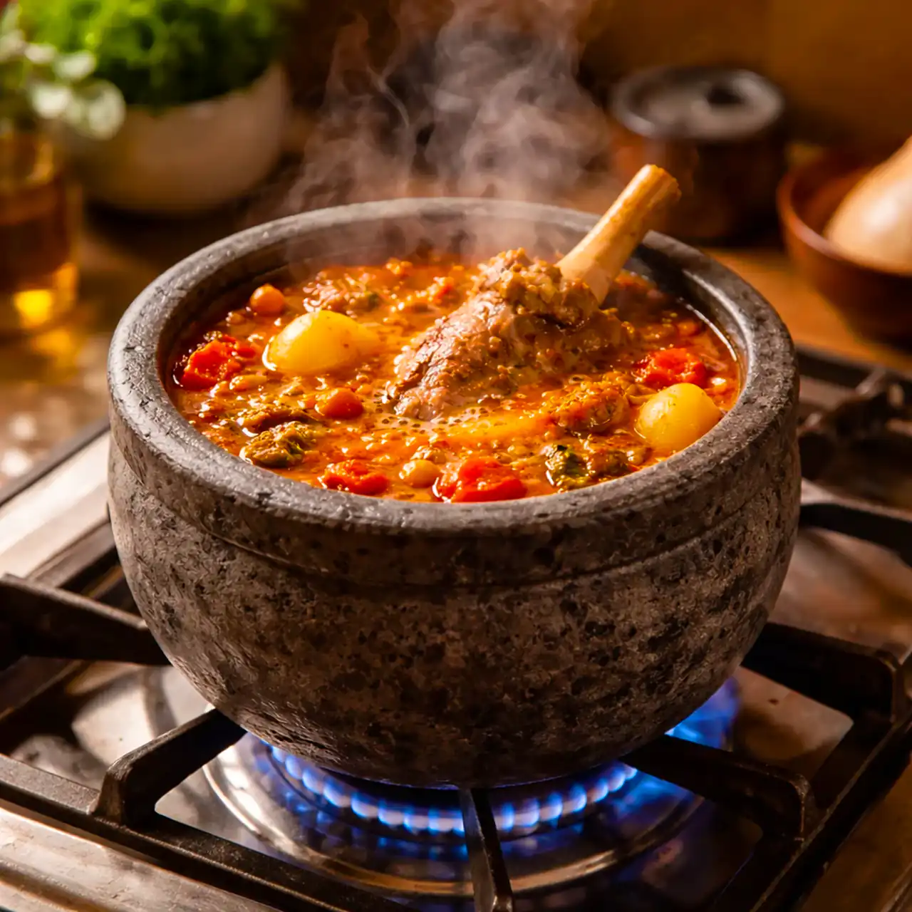 مراحل پخت دیزی سنگی سنتی در خانه