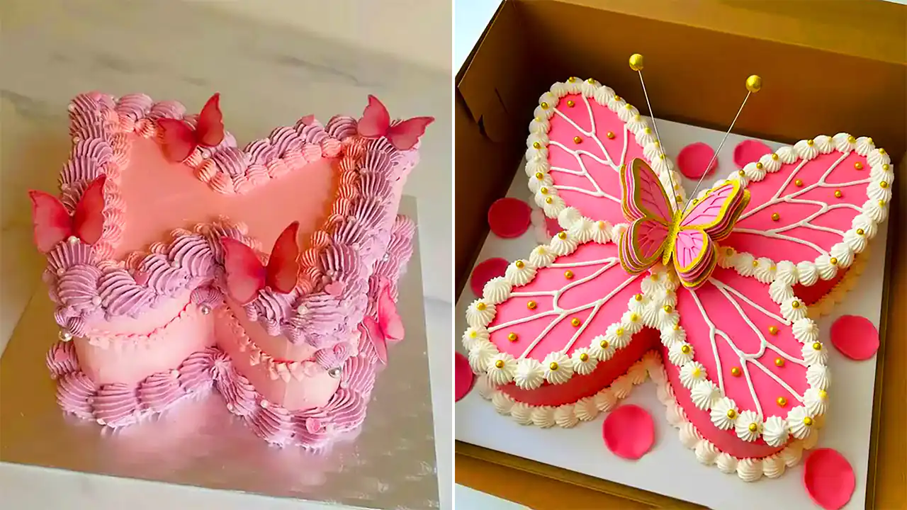 کیک تولد پروانه ای زیبا