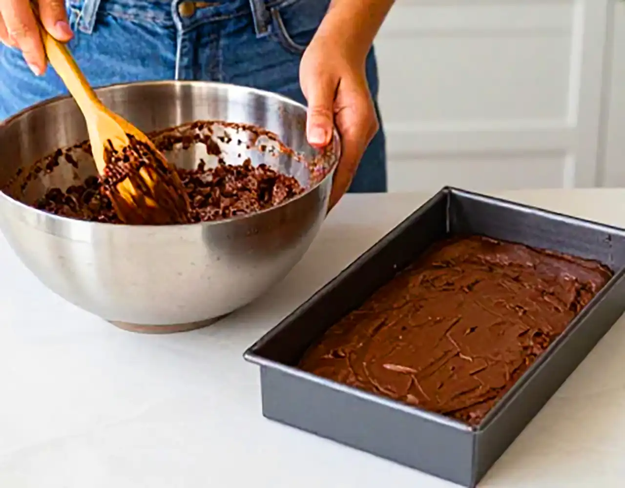 مراحل پخت کیک شکلاتی در خانه