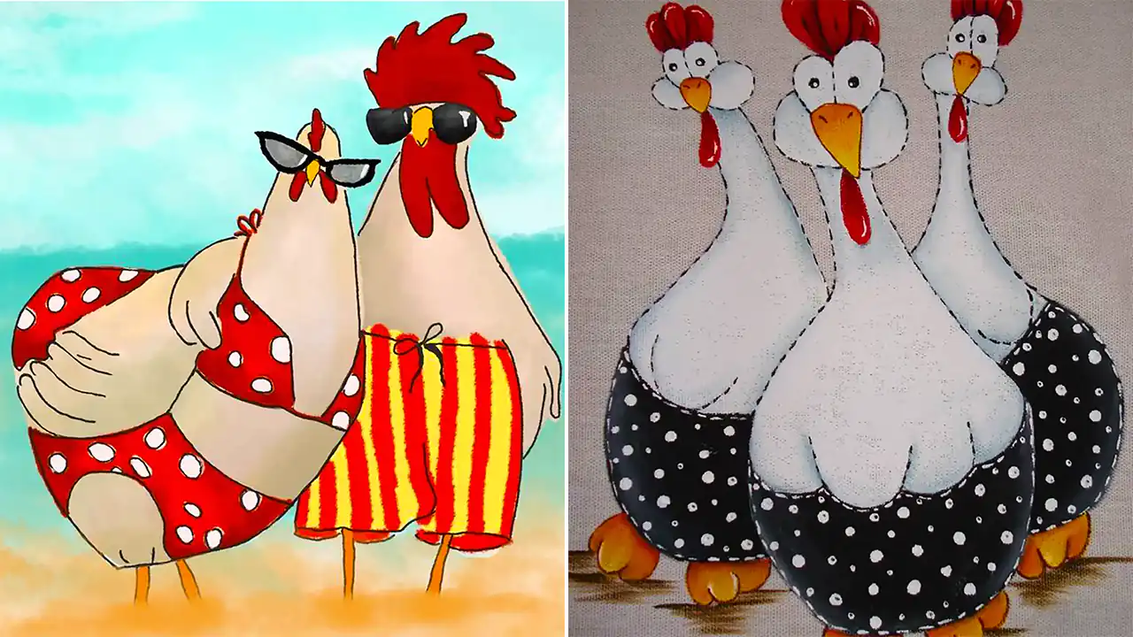 نقاشی بامزه مرغ