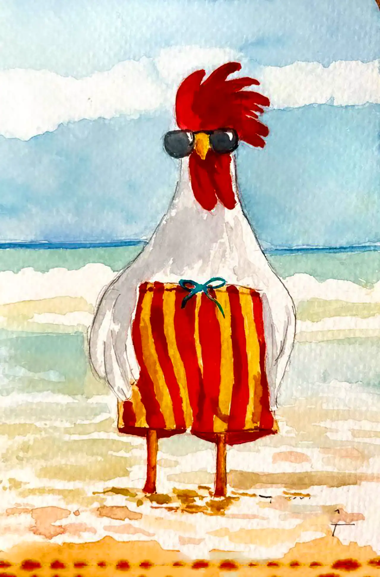 نقاشی بامزه مرغ