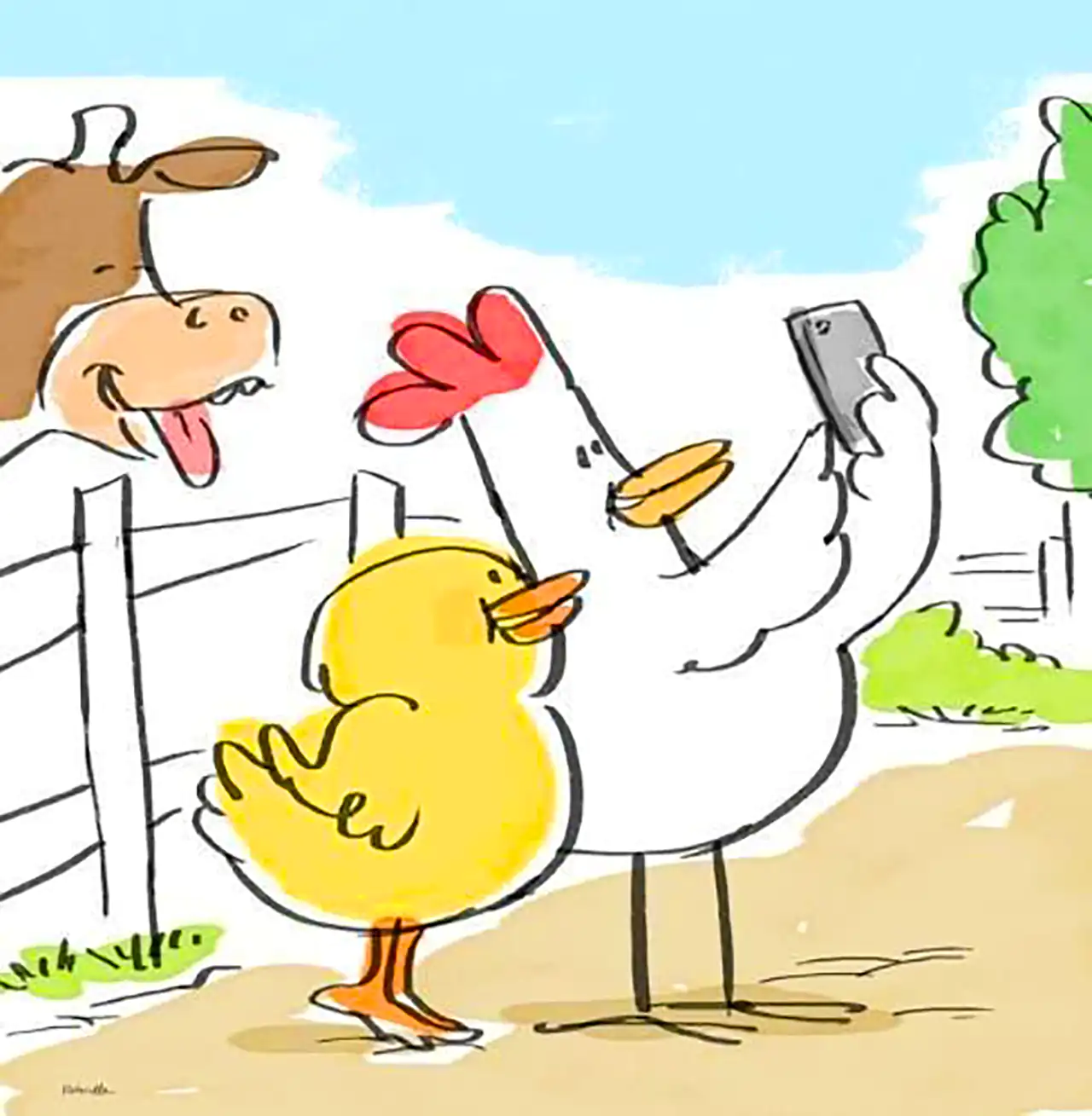 نقاشی بامزه مرغ