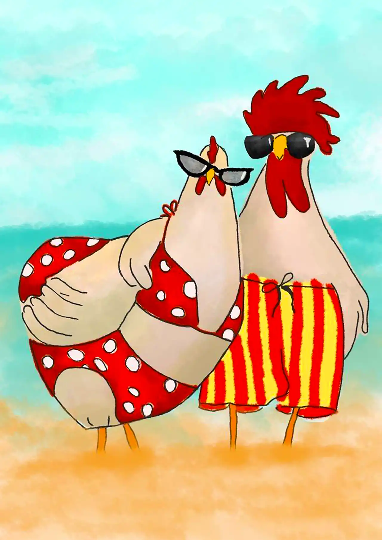 نقاشی بامزه مرغ