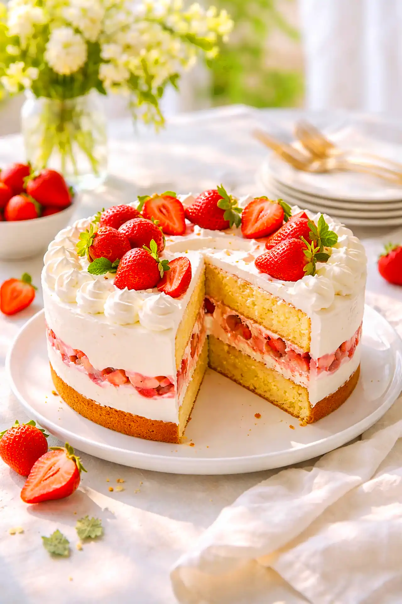  کیک توت فرنگی خانگی برای شروع دستور