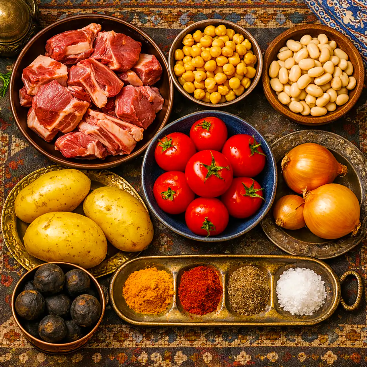 مواد لازم برای تهیه آبگوشت سفره خونه ای