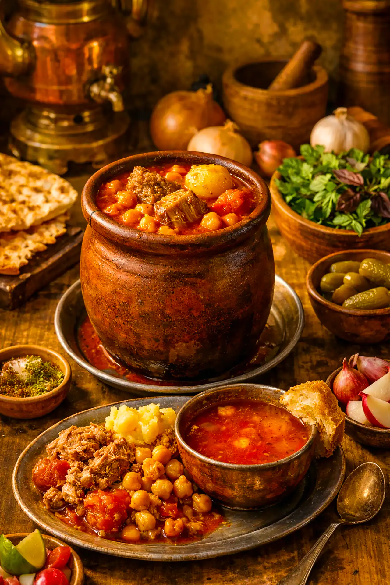  سرو آبگوشت سفره خونه ای خانگی و آماده مصرف