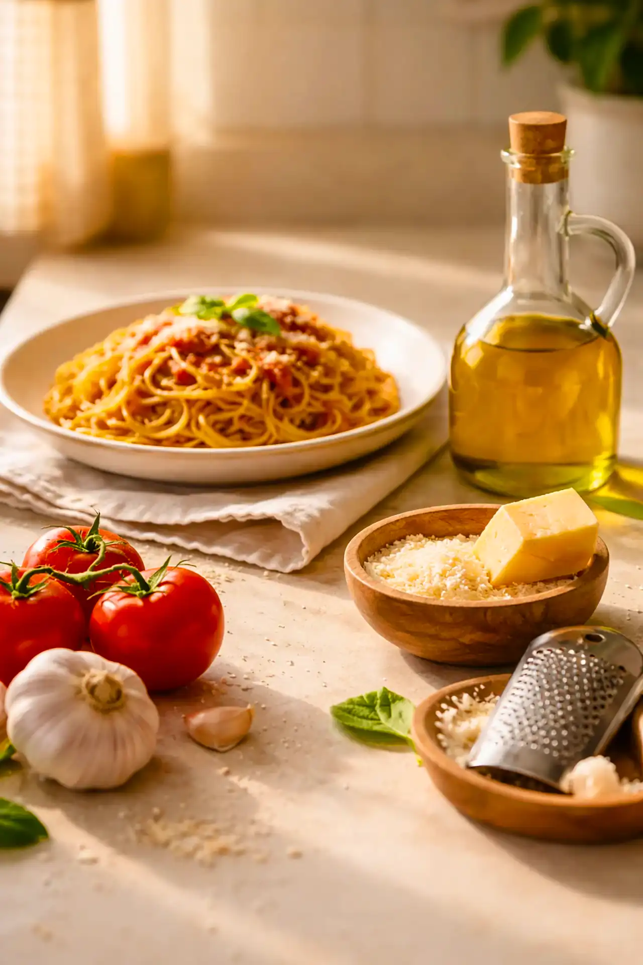 نمای کلی از پاستا برای مقدمه طرز تهیه پاستا